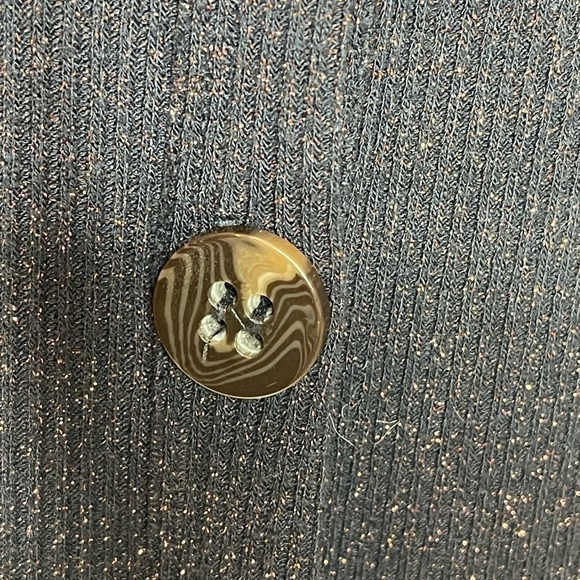 Free People We The Free Sparkly Navy Blue Button Down Cardigan Size Medium - Picture 11 of 11